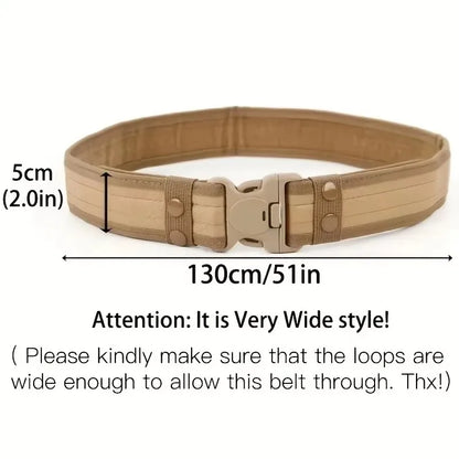 1pc Men's Belt Outdoor Tactical Belt Oxford Cloth Belt Mountaineering Belt Nylon Wide Waist Belt Work Belt Neutral Belts 2024New