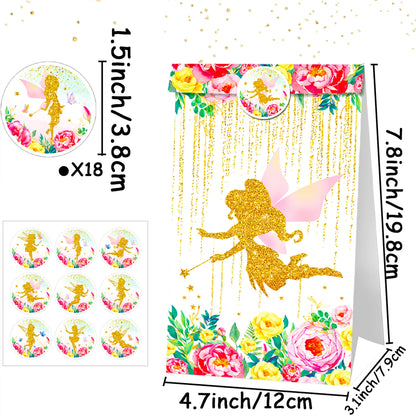 12 PCs Fairy Party Favor Bags Fairy Party Supplies Fairy Birthday Party Decoration Fairy Birthday Party Favors Fairy Party Gift