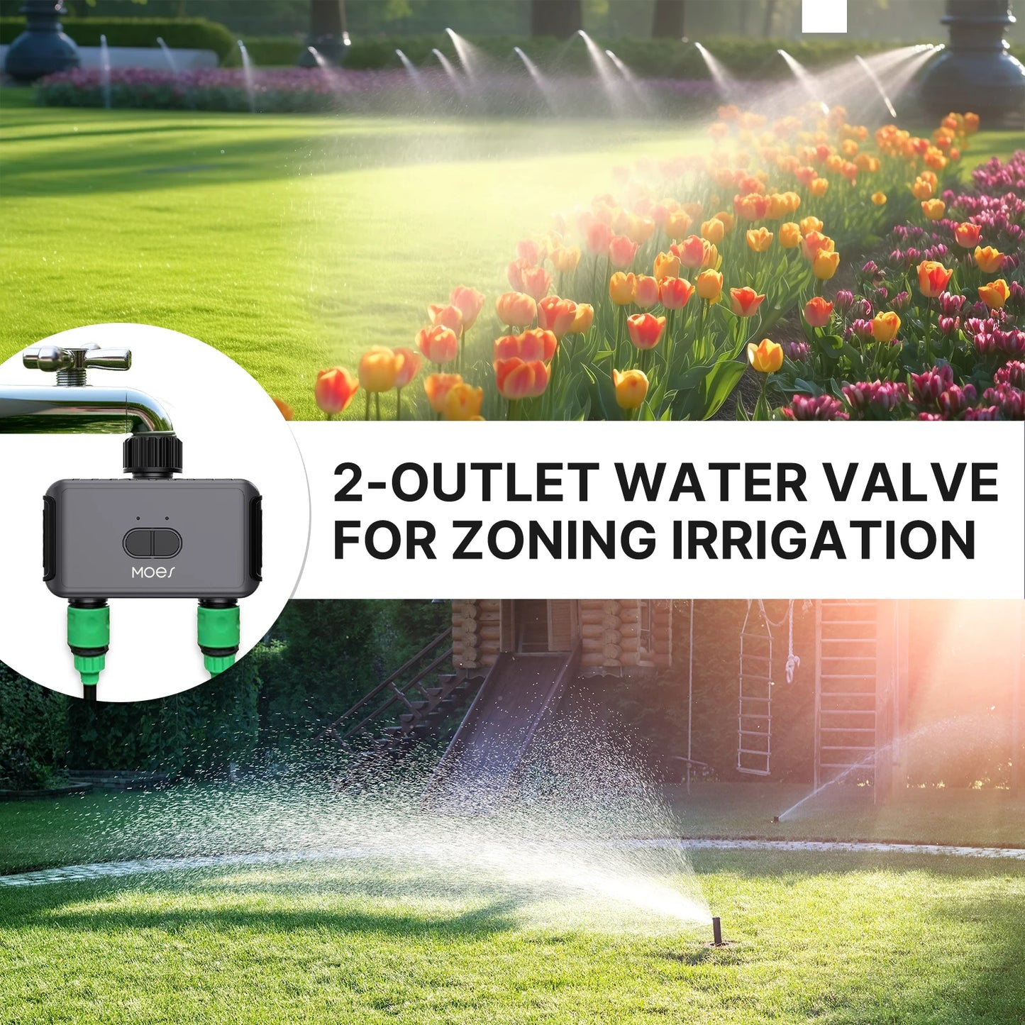 Smart Bluetooth Sprinkler Timer - Auto-Programmable Water Controller with 2-Way Rain Delay, Filter Washer & App Control