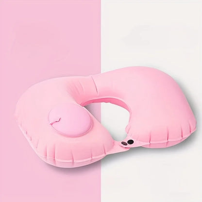 Travel Pillows U-Shaped Portable Inflatable Travel Neck Pillow, Manual pressurized Automatic Inflatable Pillow for Airplanes