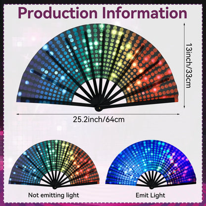 Rave Fan  Festival Fan Hand Fans Foldable Kung Fu Fan Large Phantom Clack Fan Folding Fans Craft Hand Fans for Party Line Dance