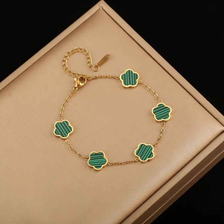 1 piece stainless steel flower bracelet for women