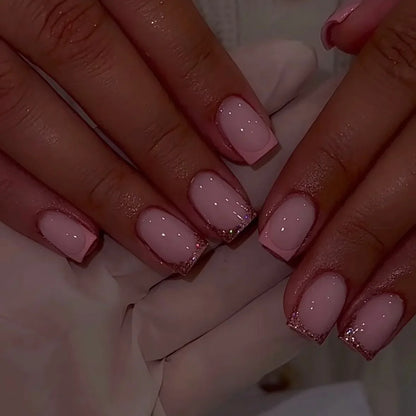 24pcs Press on Nails Short Almond Bowknot Black Press on Nails White Pearl Sweet French Tip Press on Nails Cute Nail Artificial