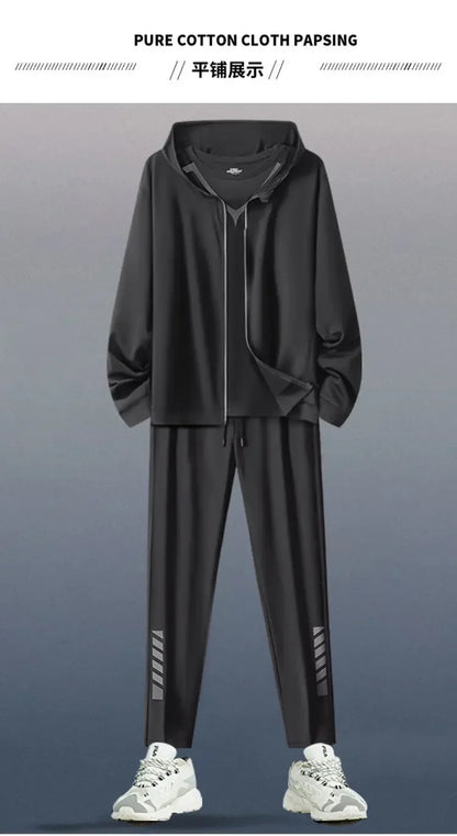 Sports Suit Men's Running Training Clothes Fitness Clothes Spring 2-3 PCS Running Quick-drying Sports Sets Jacket Mens Clothes