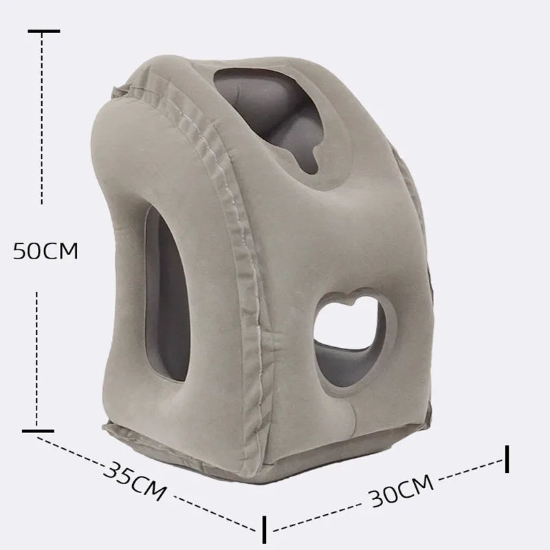 Inflatable Travel Pillow Portable Headrest Chin Support Cushion Airplane Train Office Car Rest Nap Pillow Creative Neck Pillow
