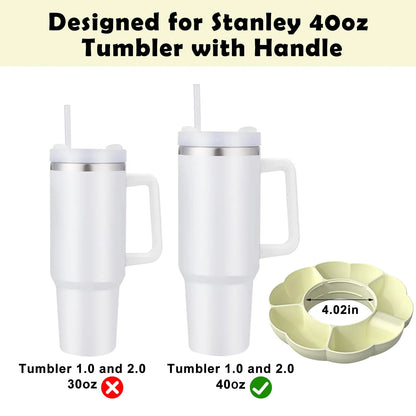 Reusable Silicone Snack Platters for Snack for Stanley Cup 40 Oz Tray Snack Divider Divided Container Food Tray Holder Outdoor