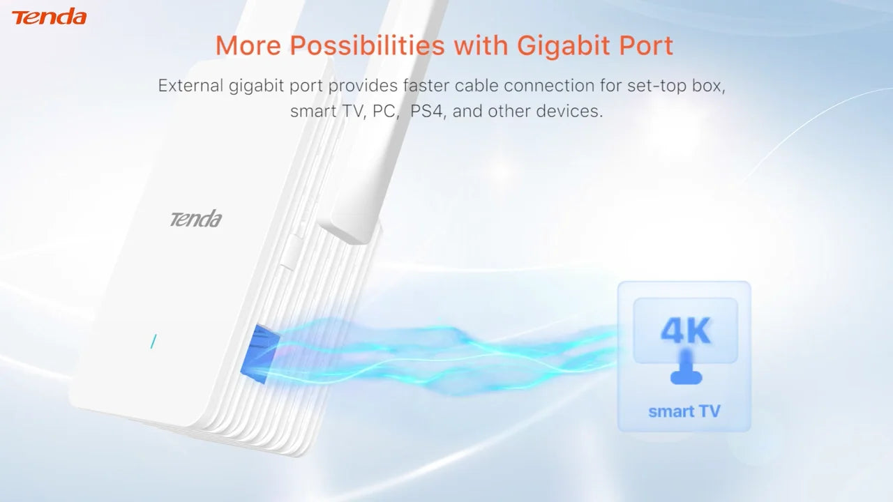 Tenda WiFi 6 Range Extender 2.4/5GHz AX1800 Dual Band Signal Expansion Booster Wireless Repeater No Dead Spots WPS Plug and Play