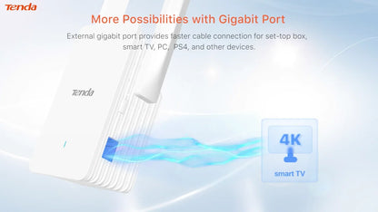 Tenda WiFi 6 Range Extender 2.4/5GHz AX1800 Dual Band Signal Expansion Booster Wireless Repeater No Dead Spots WPS Plug and Play