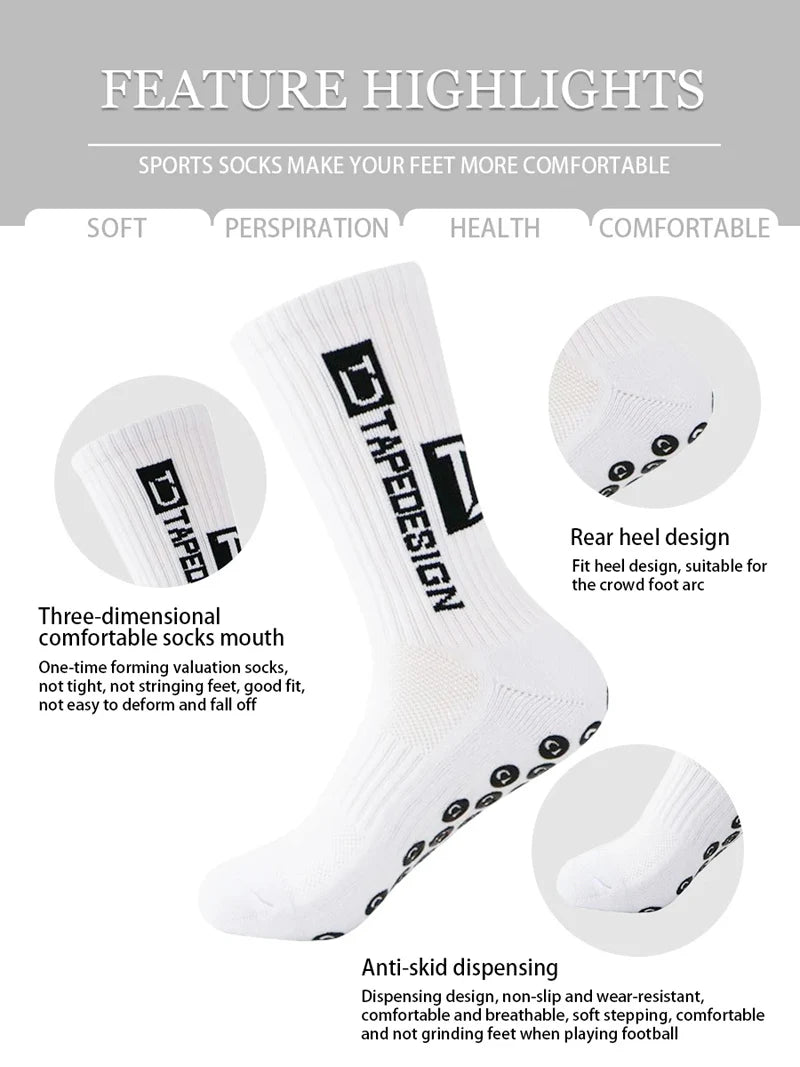 Anti-Slip Football Socks High Quality Soft Breathable Thickened Sports Socks Running Cycling Hiking Men Women Soccer Socks