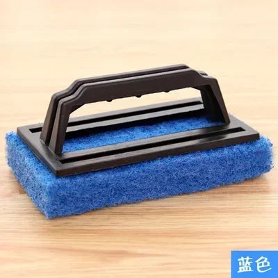 1PC Kitchen Sponge Holder Magic Eraser Scouring Pads with Handle Scouring Pad Cleaning Bathroom Handled Bath Scrubber