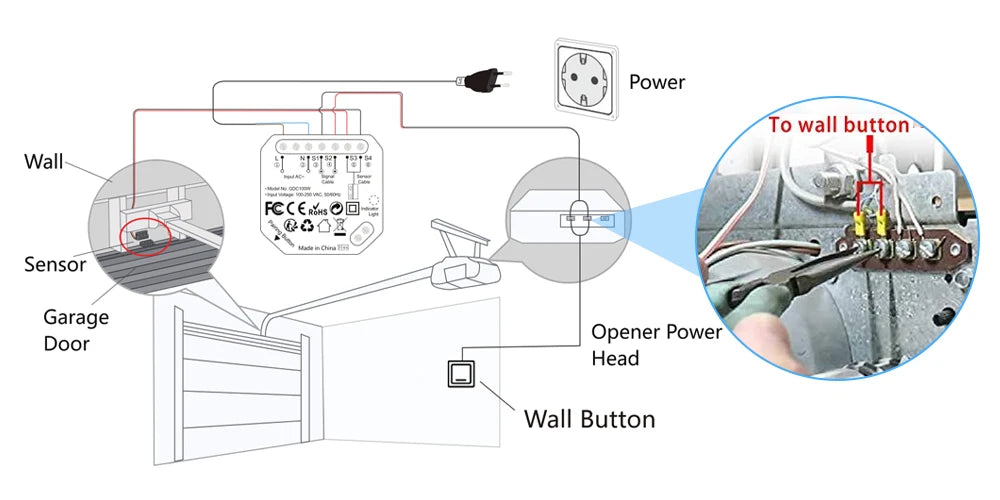 LoraTap Tuya Smart Life Garage Door Sensors Opener Controller WiFi Switch Alexa Opening Home Remote Control Contact Voice Portal