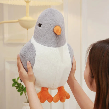 Simulated Round Chubby Pigeon Plush Toys Cartoon Bird Peace Dove Dolls Stuffed Home Decratied Ornaments Gifts for Kids Girls