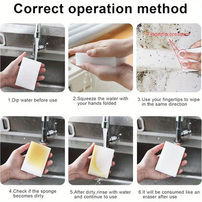 20Pcs Sponge Eraser Melamine Sponge Cleaner Kitchen Cleaning Sponge For Dish Wash Household Bathroom Cleaning Tools 100x60x20MM