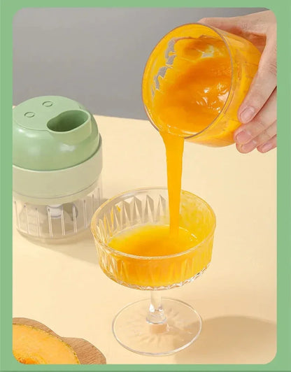 4In1 Electric Vegetable Cutter Set Handheld Wireless Electric Garlic Masher Food Chopper Meat Grinder Machine Food Peel Slice