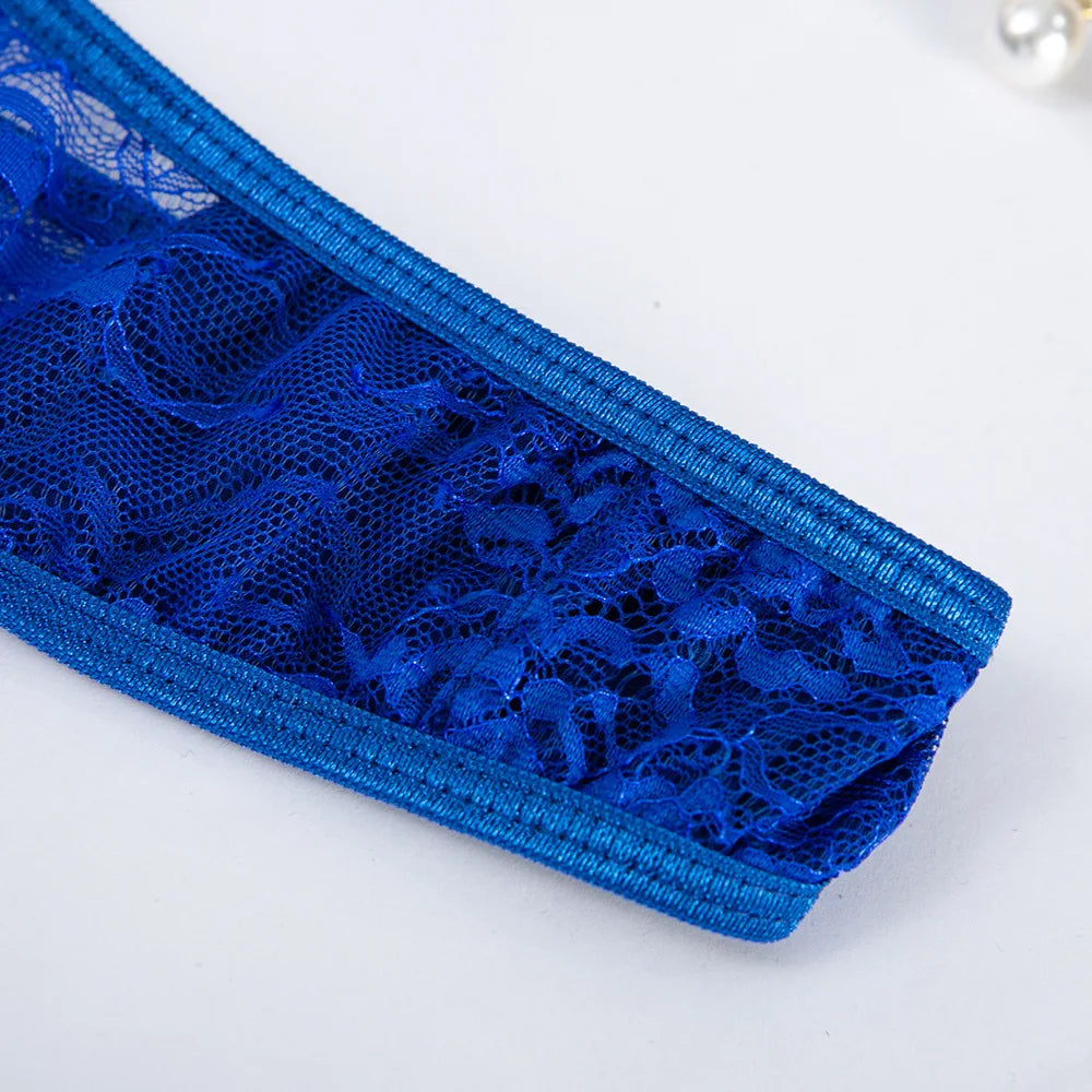 Ladies Sexy Lingerie Set Erotic Lingerie Lace Underwire Bra Set Erotic Exotic Lingerie Fashion Perspective Bra Thong Set