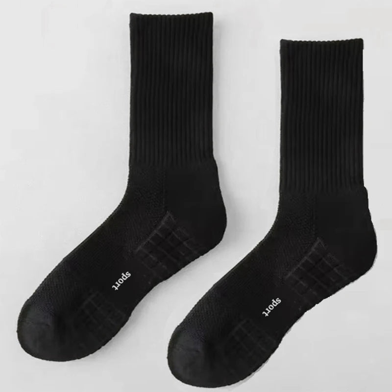 Men's Thick Bottom Sweat Absorbing and Breathable Sports Socks with Bottom Cushion for Running Professional Sports Men's Socks