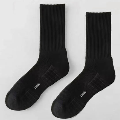 Men's Thick Bottom Sweat Absorbing and Breathable Sports Socks with Bottom Cushion for Running Professional Sports Men's Socks