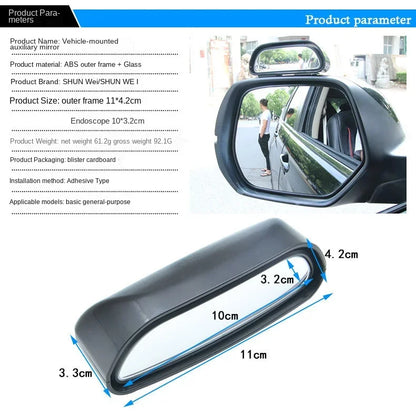 Car Mirror 360 Degree Adjustable Wide Angle Side Rear Mirrors Blind Spot Convex Mirrors for Parking Auxiliary Rear View Mirror