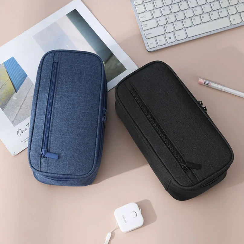 Pencil Case Black School Supplies Pencil Case Girls Estuche Escolar Solid Color Large Capacity Cute Stationery Pencil Pouch