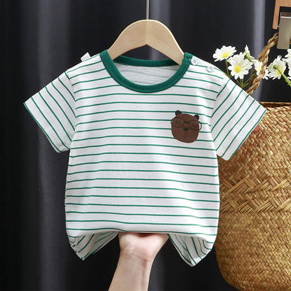 Baby Cotton T-shirts Cute Kids Print T Shirt Boys Girls Children Summer Short Sleeve Tops Infant Clothing