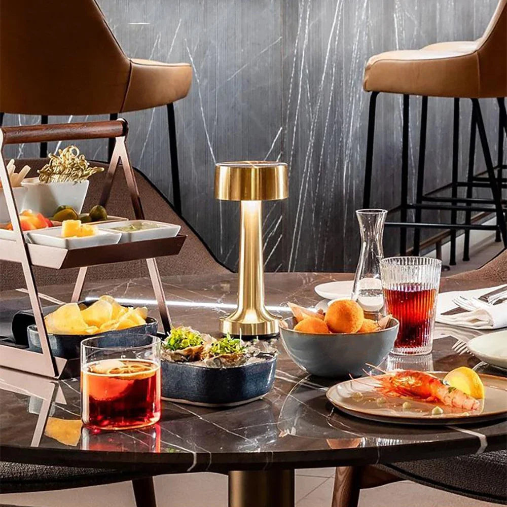 LED Table Light Metal Touch Desktop Decorative Lamp Rechargeable Night Lights For Bar Coffee Table Restaurant Decoration Light