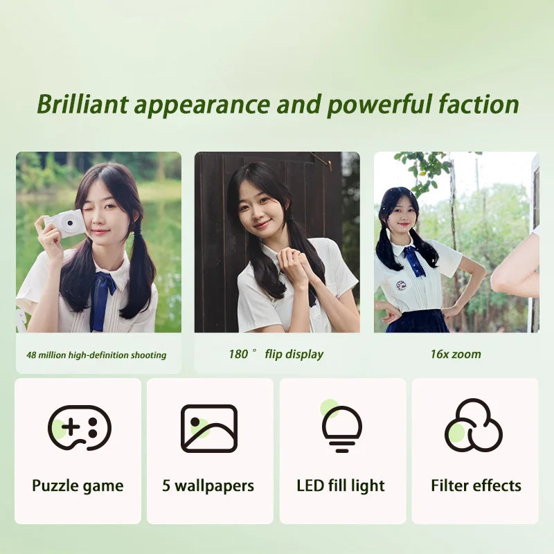 4K Digital Camera 6400w HD Flip Screen Camera Digital Camera Card Camera Shooting Camera Student Entry-level CCD Camera