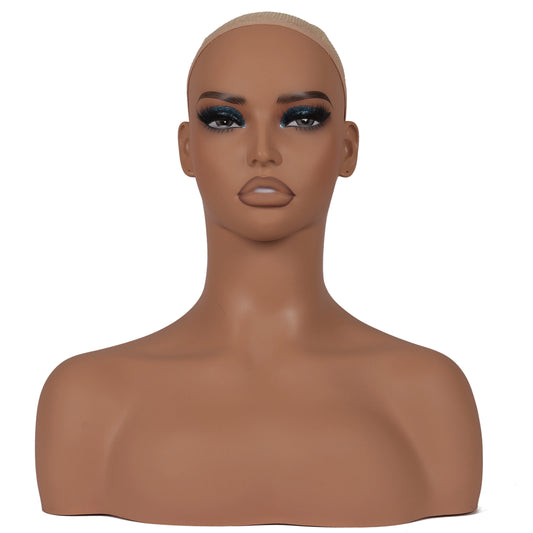 Multipurpose Mannequin Head With Shoulders Make-Up Dummy Head For Wigs Mannequins Bust Wig Display Head Realistic Female Head