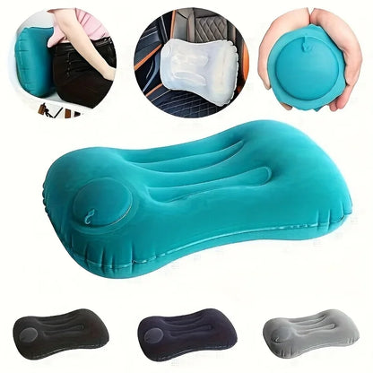 1PC Portable Inflatable Travel Neck Pillow, Waist Pillow, Foldable Travel Essentials, Providing Lumbar and Neck Support