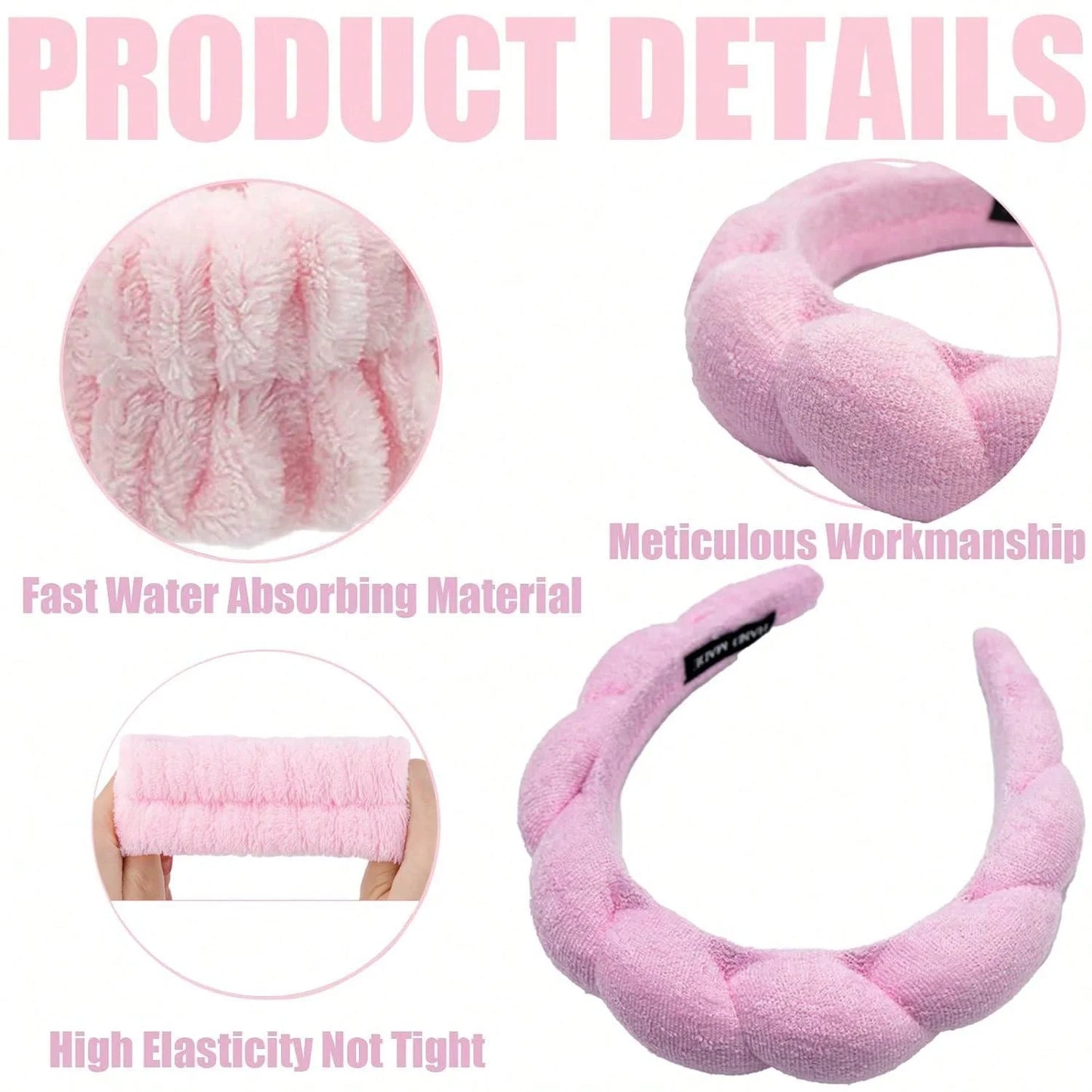 6 Pcs Hair Strapheadband and Wristband Set Skincare,  Spa Headband and Wristband Set, Women's Washing And Skincare Anti Damping