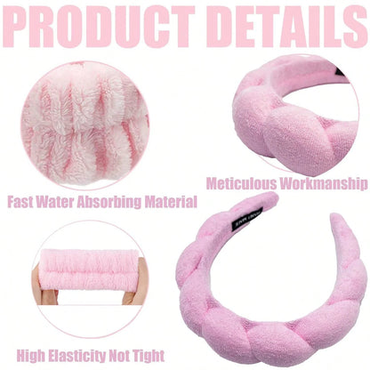 6 Pcs Hair Strapheadband and Wristband Set Skincare,  Spa Headband and Wristband Set, Women's Washing And Skincare Anti Damping