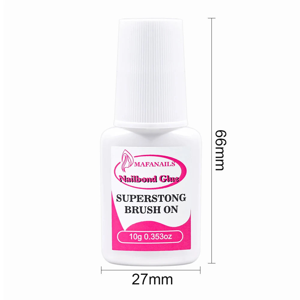 10g Nail Glue For Nail Tips Strongest Press On Nails (2/3/7/8/10ml) Nail Bond Brush On Nail Glue For For Acrylic Tips Nail Glue