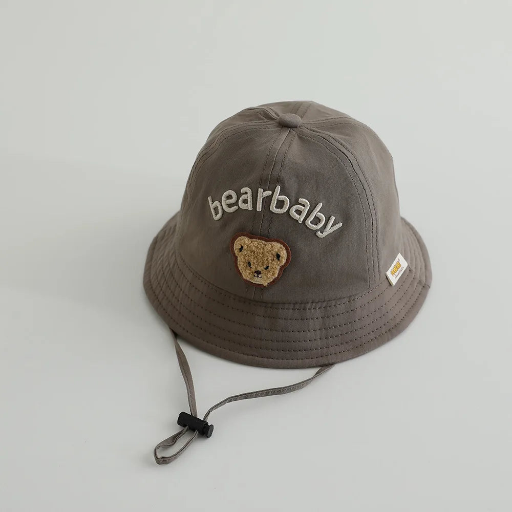 Cute Bear Baby Bucket Hats Korean Boy Girl Summer Uv Protection Fisherman Caps Kids Outdoor Sunshade Panama Basin Caps
