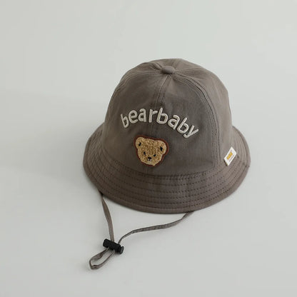 Cute Bear Baby Bucket Hats Korean Boy Girl Summer Uv Protection Fisherman Caps Kids Outdoor Sunshade Panama Basin Caps