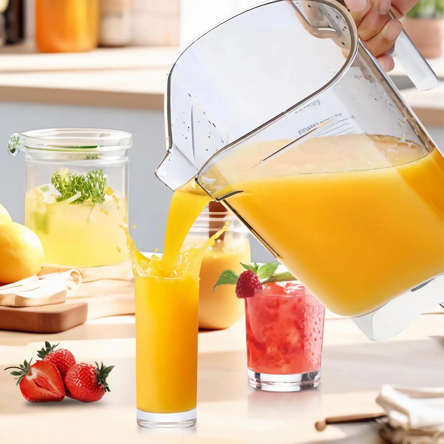 48oz Blender Pitcher PC Blender Container with Stainless Steel Blades Assembly for Touch and Go Blender