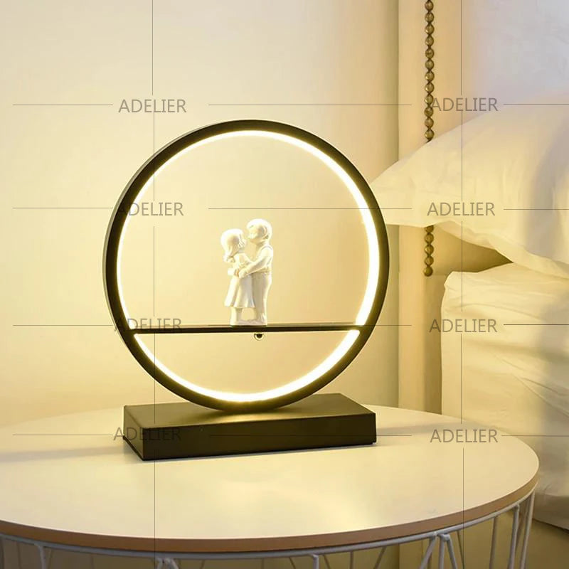 LED Angel table lamps bedroom bedside decorative lamp married couple romantic warm desk lamp