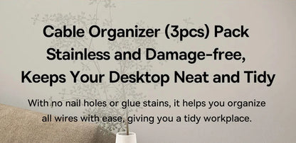 Baseus Cable Organizer Holder Magnetic Cable Smooth Adjustable Cord Holder Under Desk Cable Management Wire Keeper Cable Clips