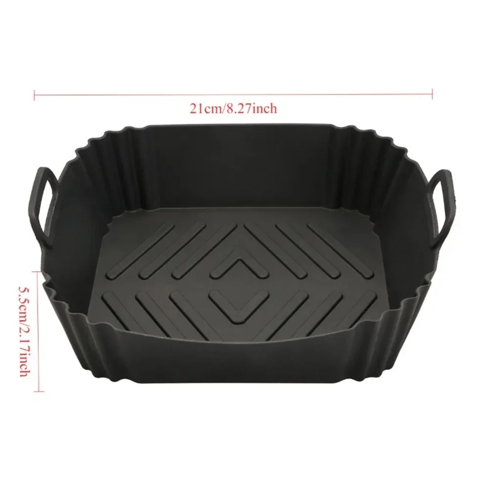 Air Fryer Liners Reusable Non-Stick Silicone Round Square Baking Tray Molds for Airfryer Oven Baking Basket Accessories