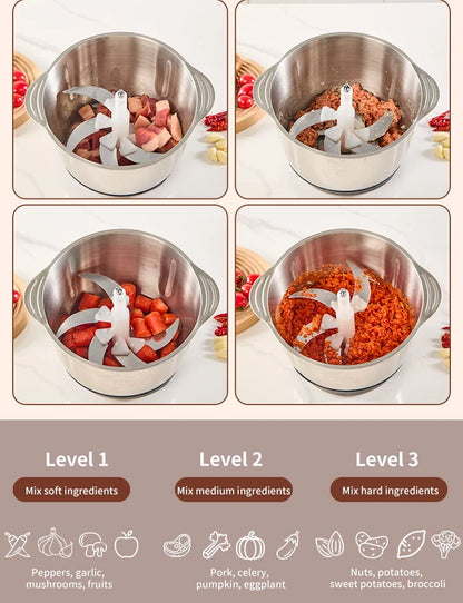 5L Electric Food Chopper Vegetable Chopper Small Food Processor Meat Grinder Mixer Electric Dicer Baby Food Processor