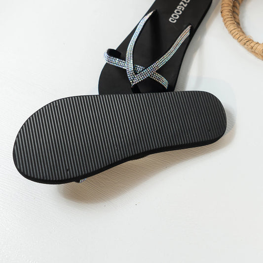 Women's Flip-Flops | Fairy-Tale Style, High-End Feel, Embellished with Colorful Rhinestones for Outdoor Use in 2025