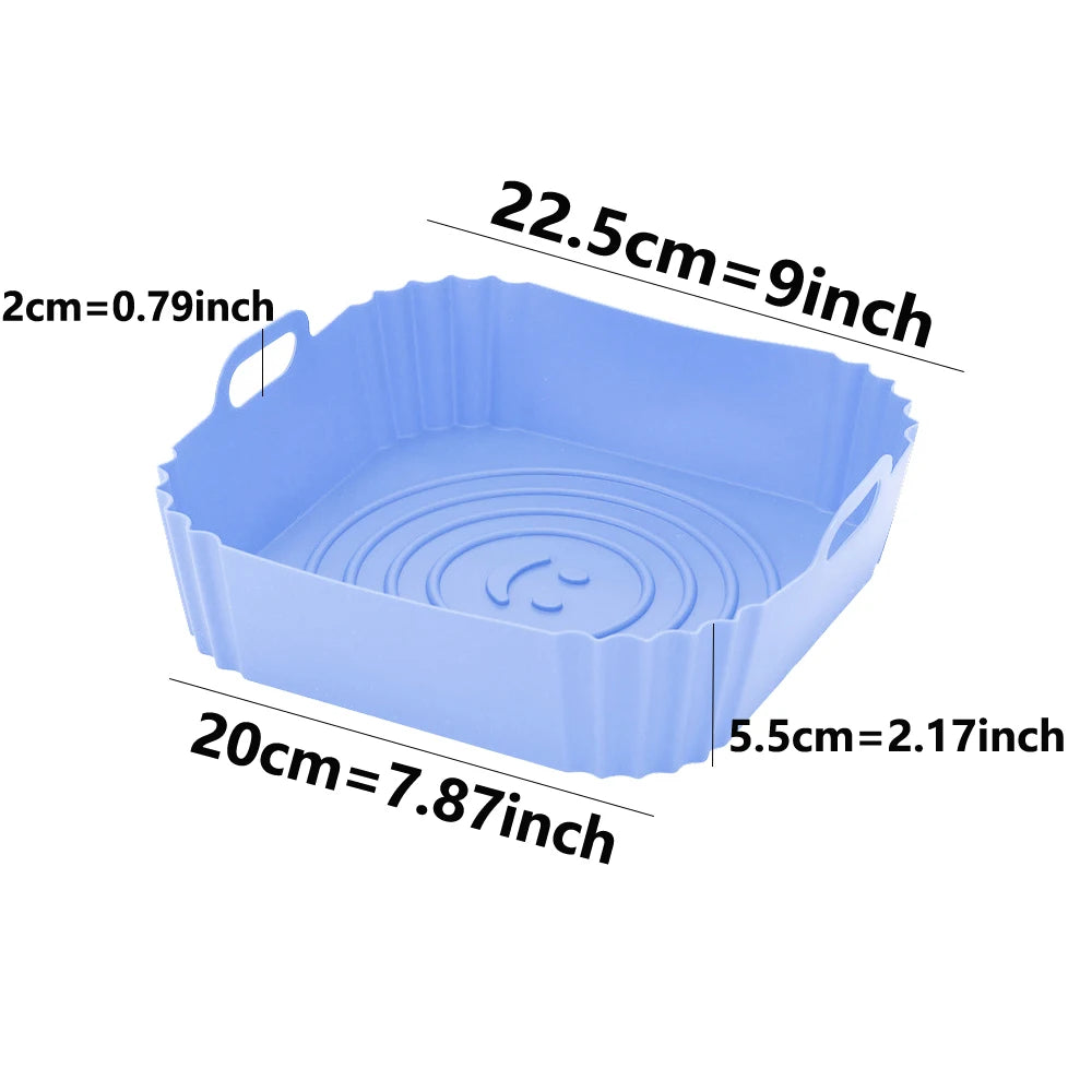 Silicone Air Fryer Liners Round Reusable Airfryer Basket Easy to Clean Air Fryers Silicone Pot Baking Tray Oven Accessories