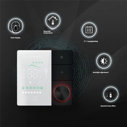 ABJN-Tuya Smart Thermostats For Air Conditioner With WIFI Remote Control Smart Knob Thermostat LED Temperature Control Switch C