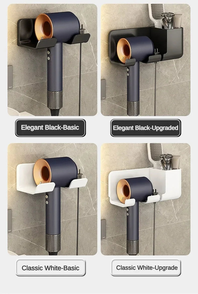 Wall-mounted hair dryer rack No punching hair dryer rack Toilet hair dryer bracket Bathroom hair dryer hanger