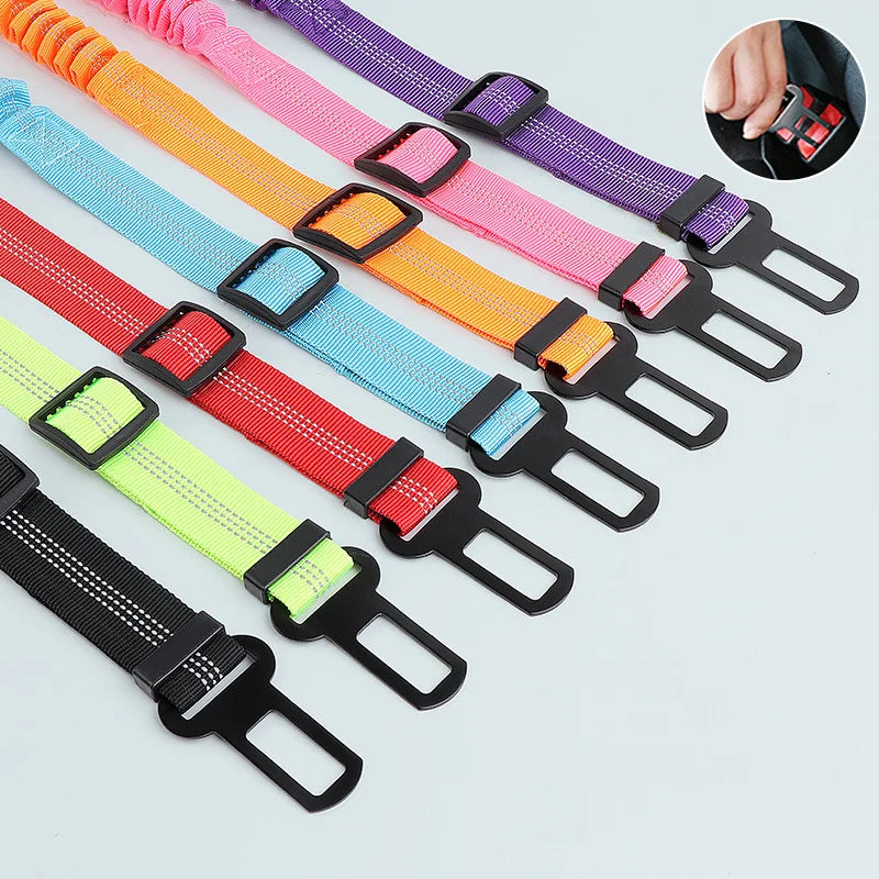 Pet Cat Dog Car Seat Belt Adjustable Safety Travel Clip Reflective Elastic Traction Rope French Bulldog Dog Accessories Supplies