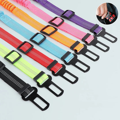 Pet Cat Dog Car Seat Belt Adjustable Safety Travel Clip Reflective Elastic Traction Rope French Bulldog Dog Accessories Supplies