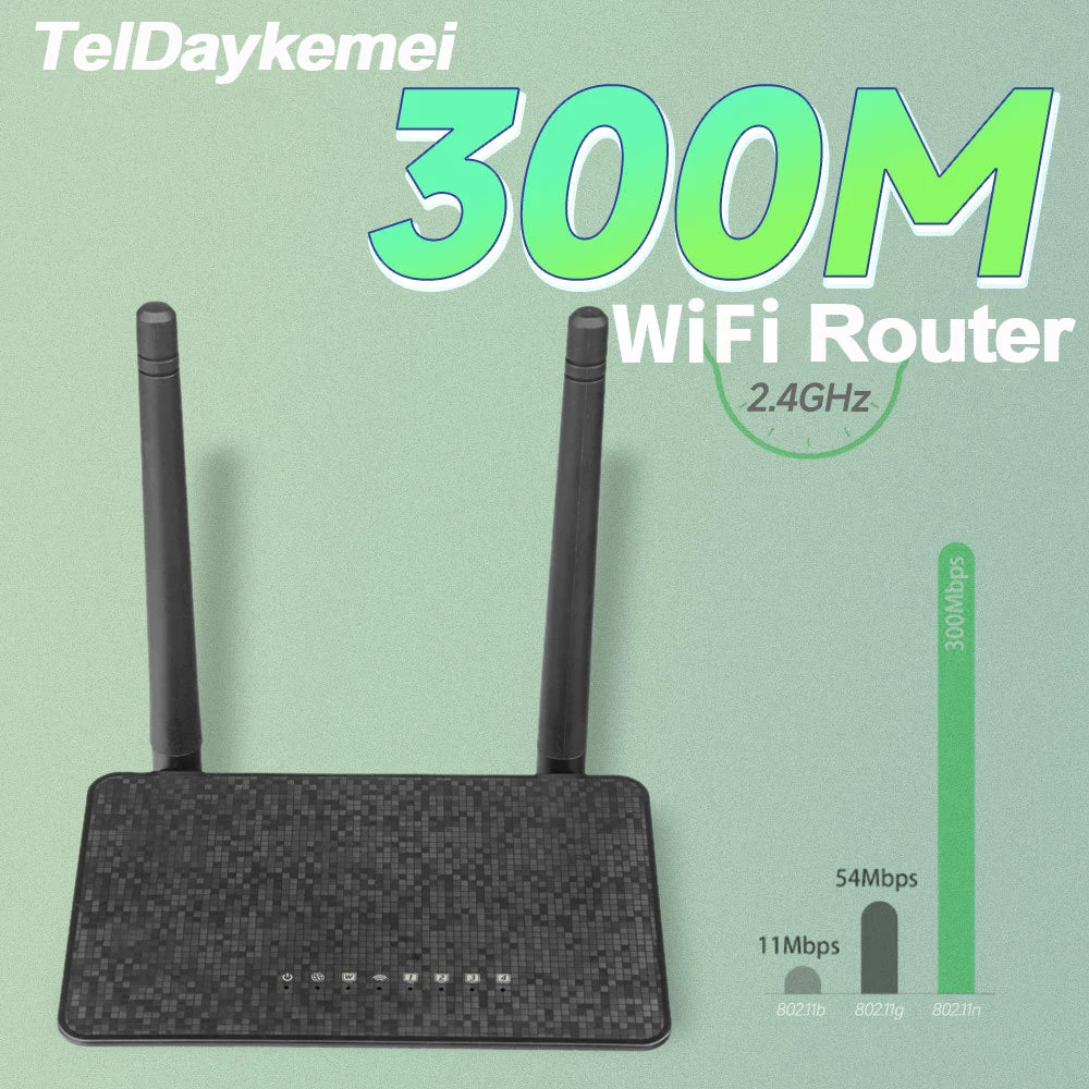 300M Router Wireless Wifi Range Repeater With 5*6dBi High Gain Antennas Wider Coverage Wi-Fi Extender For Home Office