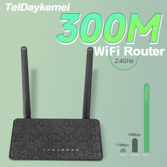 300M Router Wireless Wifi Range Repeater With 5*6dBi High Gain Antennas Wider Coverage Wi-Fi Extender For Home Office