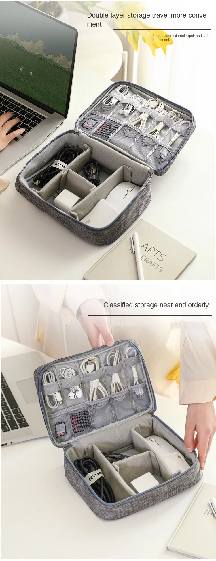 Travel Electronic Digital Storage Bag, Multifunctional High-capacity Earphones, Data Cable Protective Case, Dust Bag Travel Elec