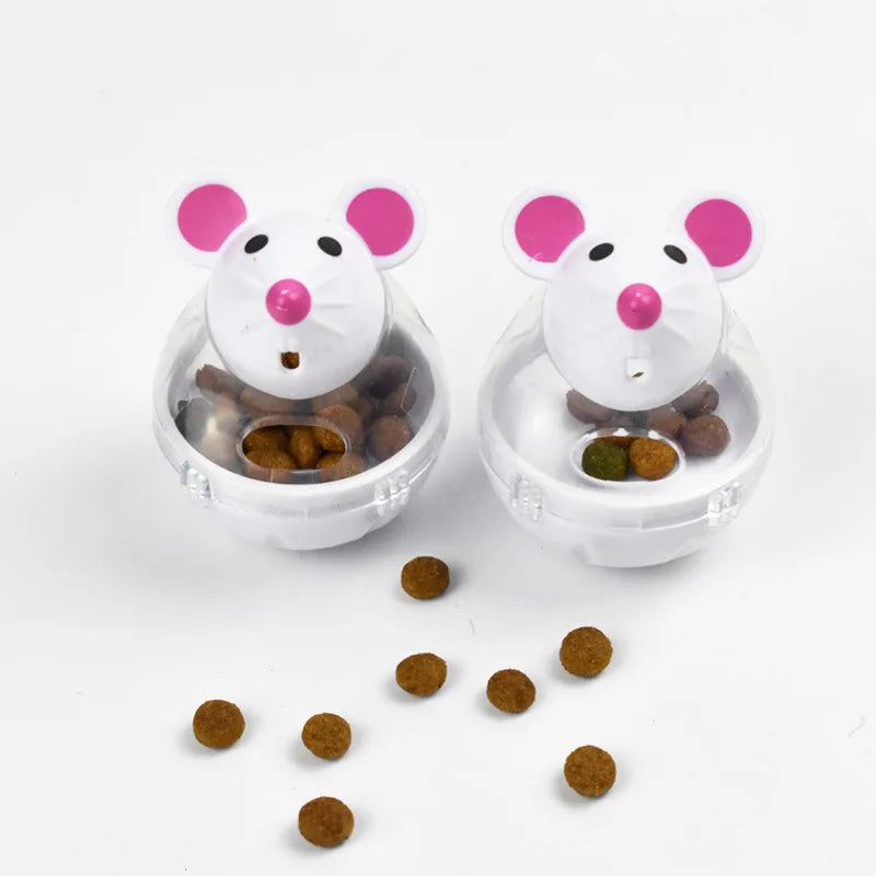 Cat Mice Food Tumbler Cat Food Toy Ball Interactive Cat Food Feeder Leak Food Interesting Plastic Cat Food Dispenser Treat Toy