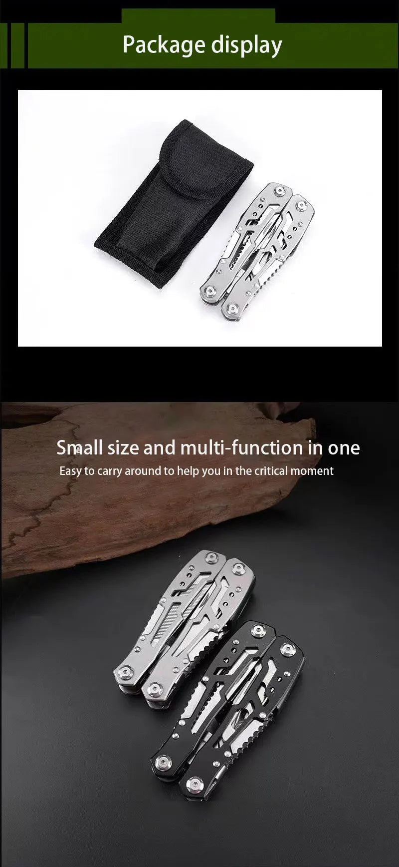 Stainless Steel Pliers Outdoor Knife Combination Folding Car Convenient Knife Pliers Pliers Multifunctional Tools