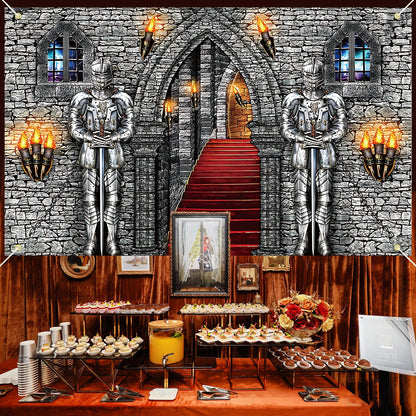 Medieval Party Banner Medieval Castle Backdrop Medieval Castle Backdrop Medieval Party Decorations Medieval Themed Party